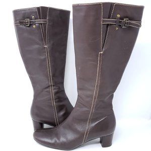 ECCO Women's Tall Boots Brown Leather Zip 39